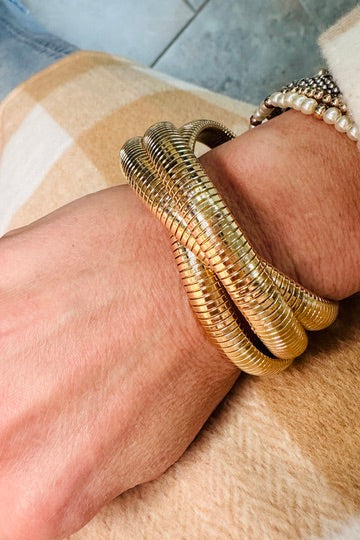 Twisted Gold Bangle Bracelets