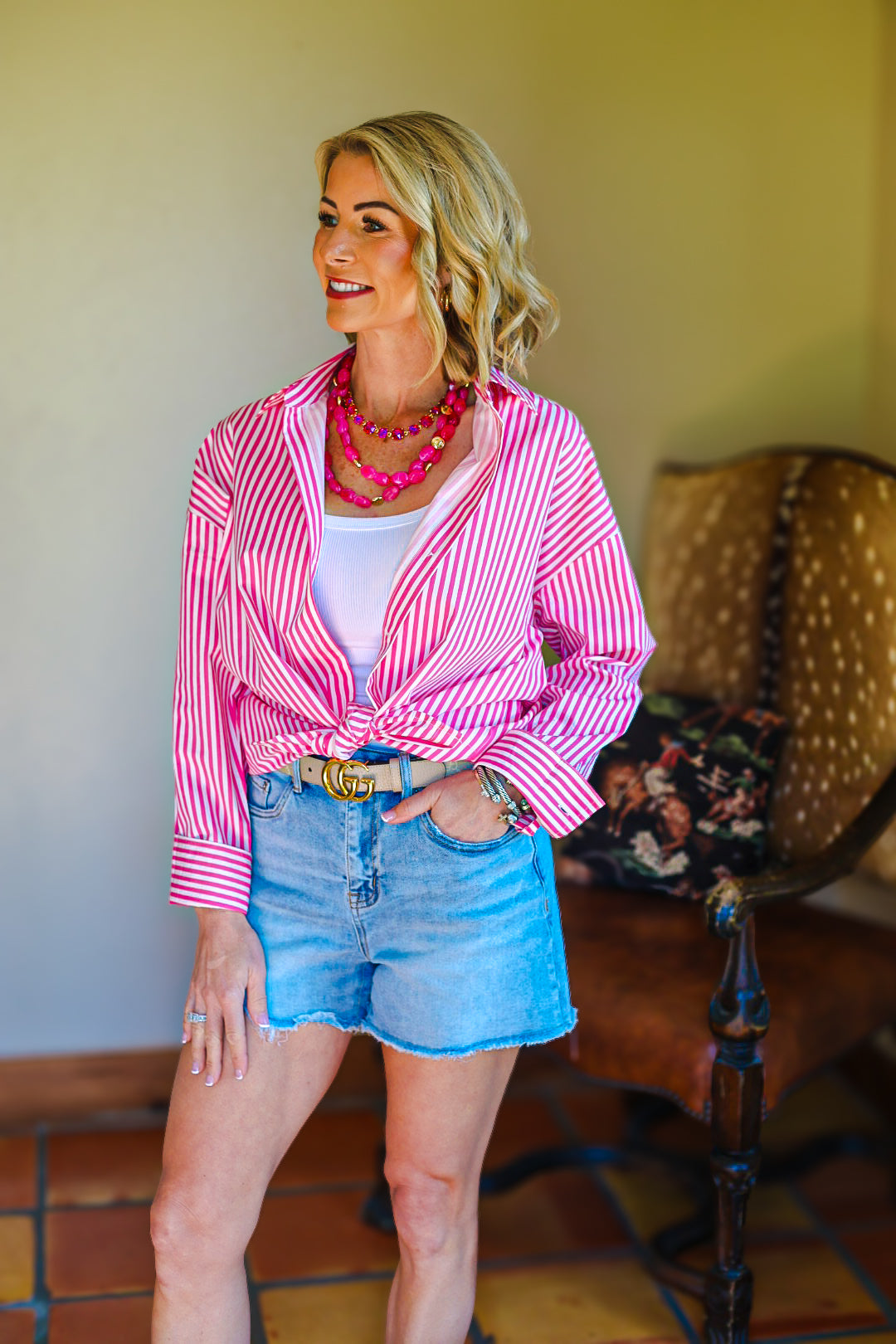 The Bayside Stripe Shirt – Pink