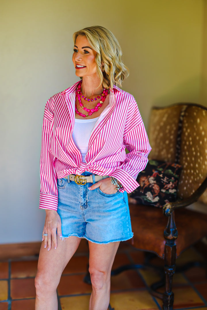 The Bayside Stripe Shirt – Pink