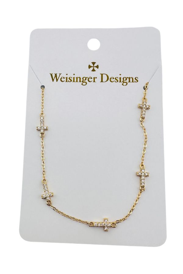 Weisinger 5 Station Cross Necklace