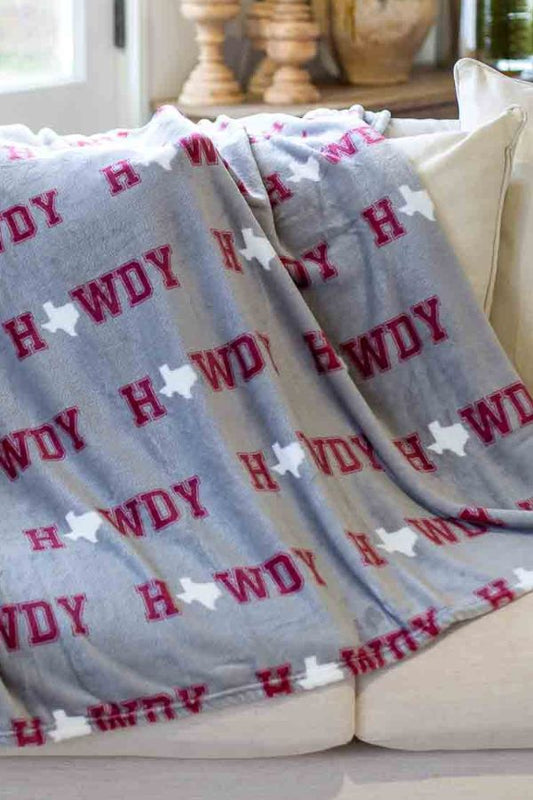 Howdy Throw Maroon/Grey/White