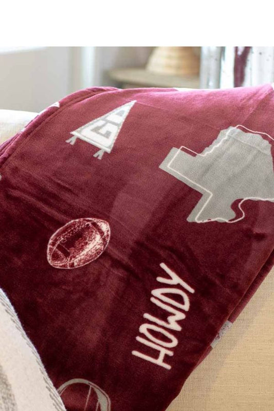 Howdy Throw Pride Maroon/Grey/White