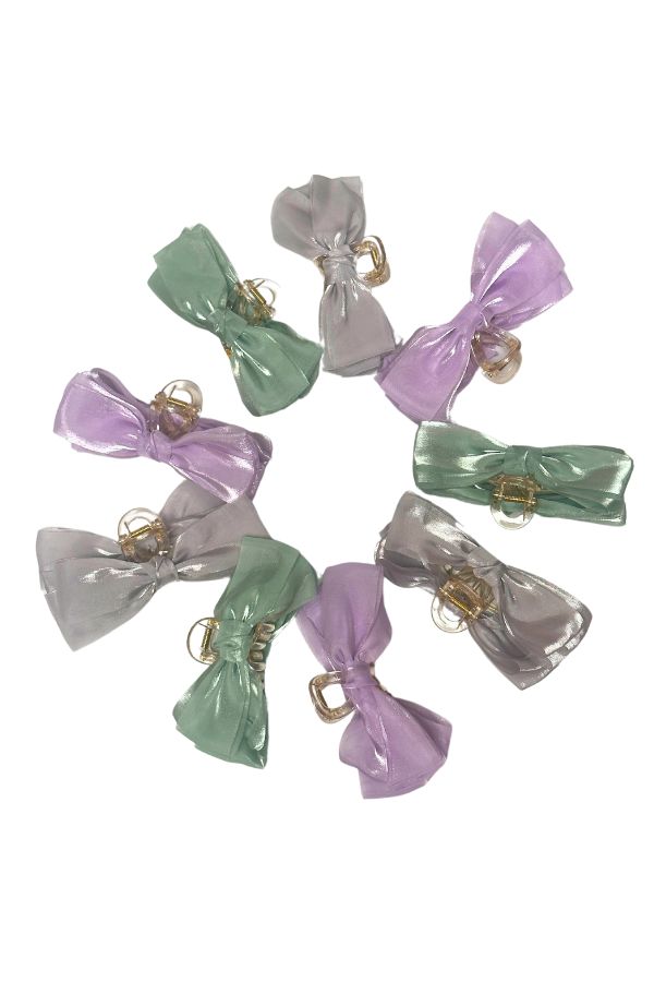 Organza Bow Claw Clip