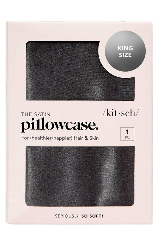 Satin King Pillowcase - Charcoal