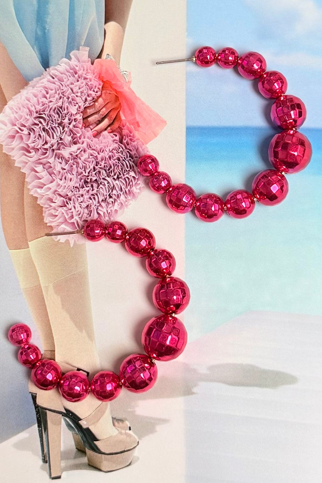 The Pink Bead Hoops