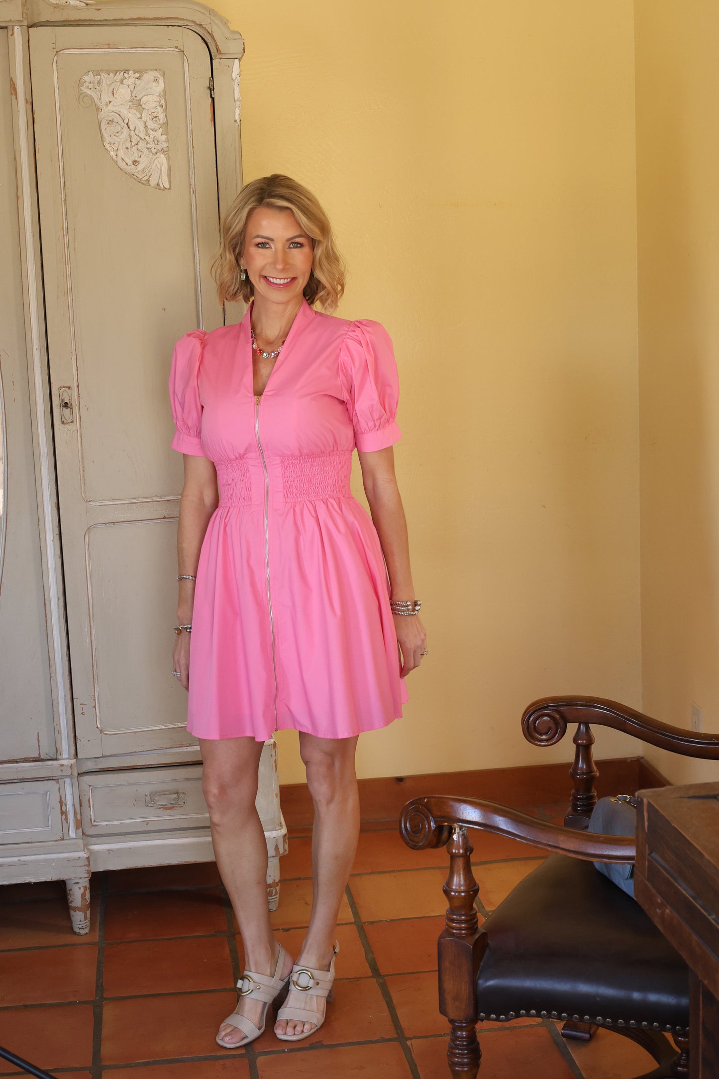 Pink Radiance Zip Dress