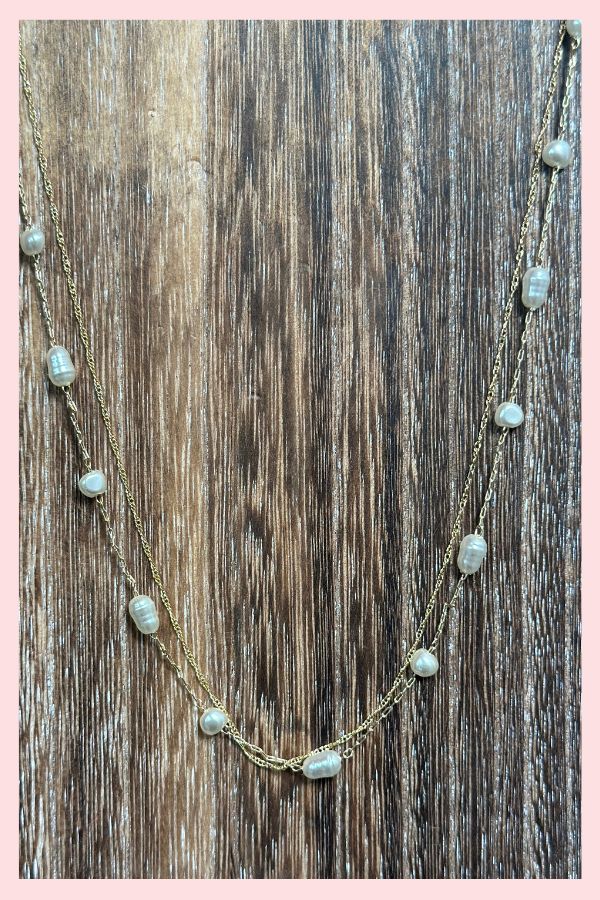 Gold Double Strand Fresh Water Pearls
