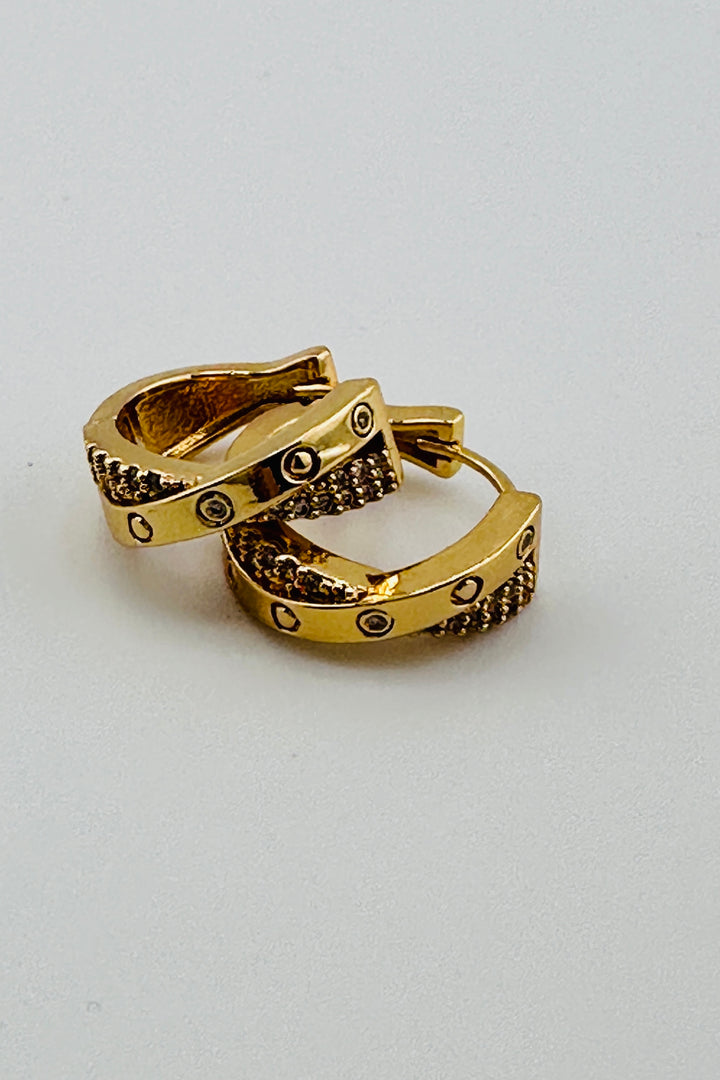 14K Gold Dipped Designer Inspired Small Hoop