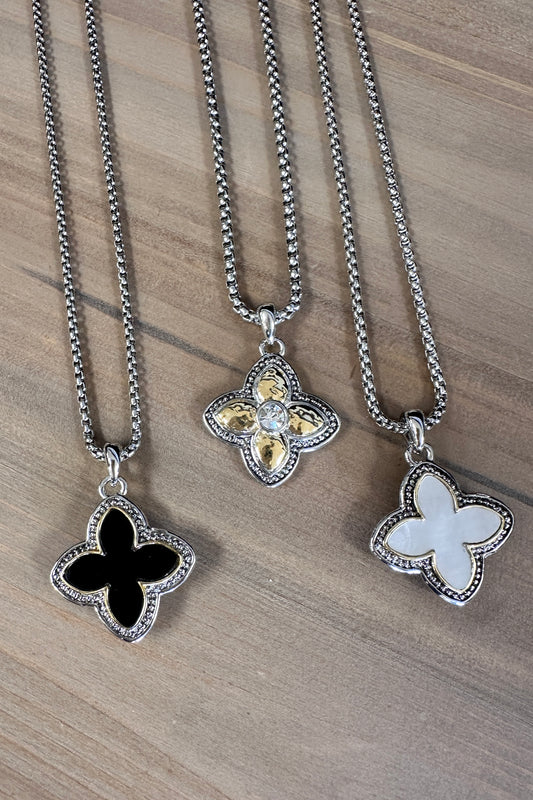 Luxe Clover Necklace Double Sided