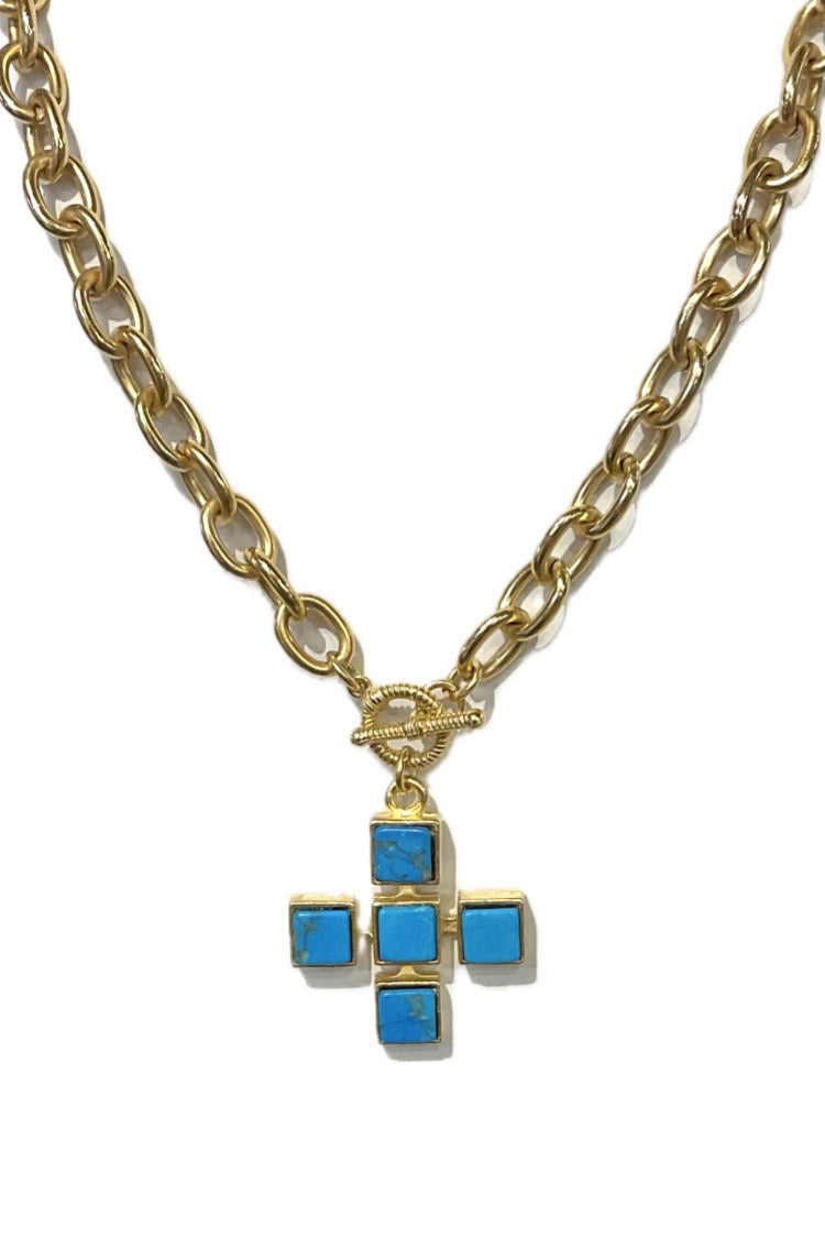 Weisinger Turquoise Gold Cross