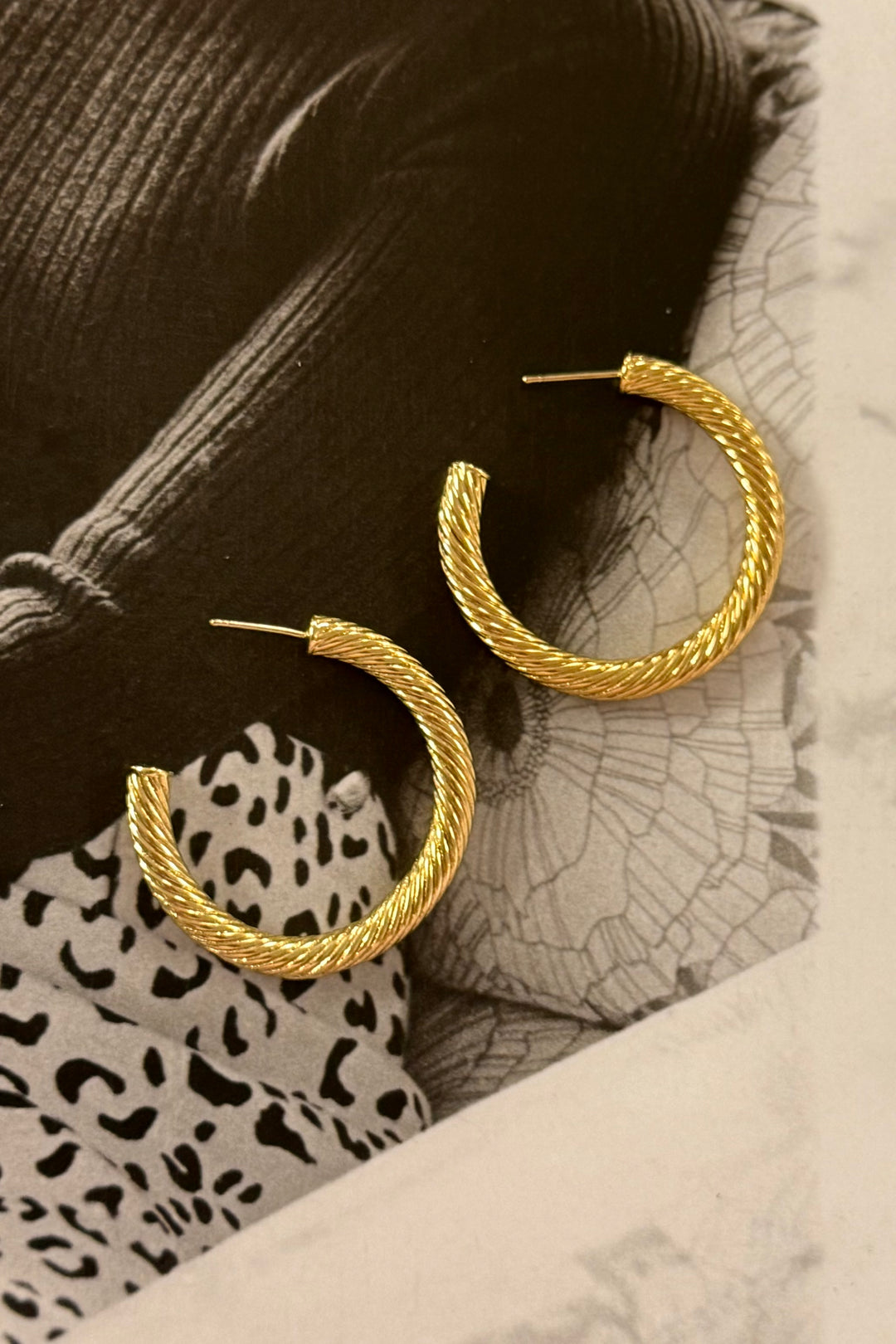 14K Dipped Twisted Hoops