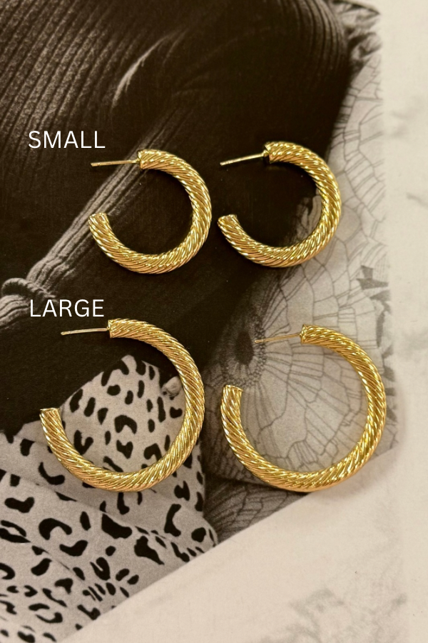 14K Dipped Twisted Hoops