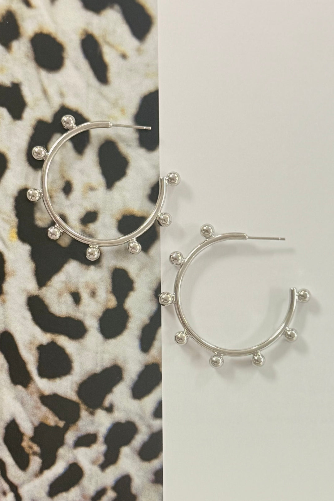 14K Dipped Studded  Hoop Earrings