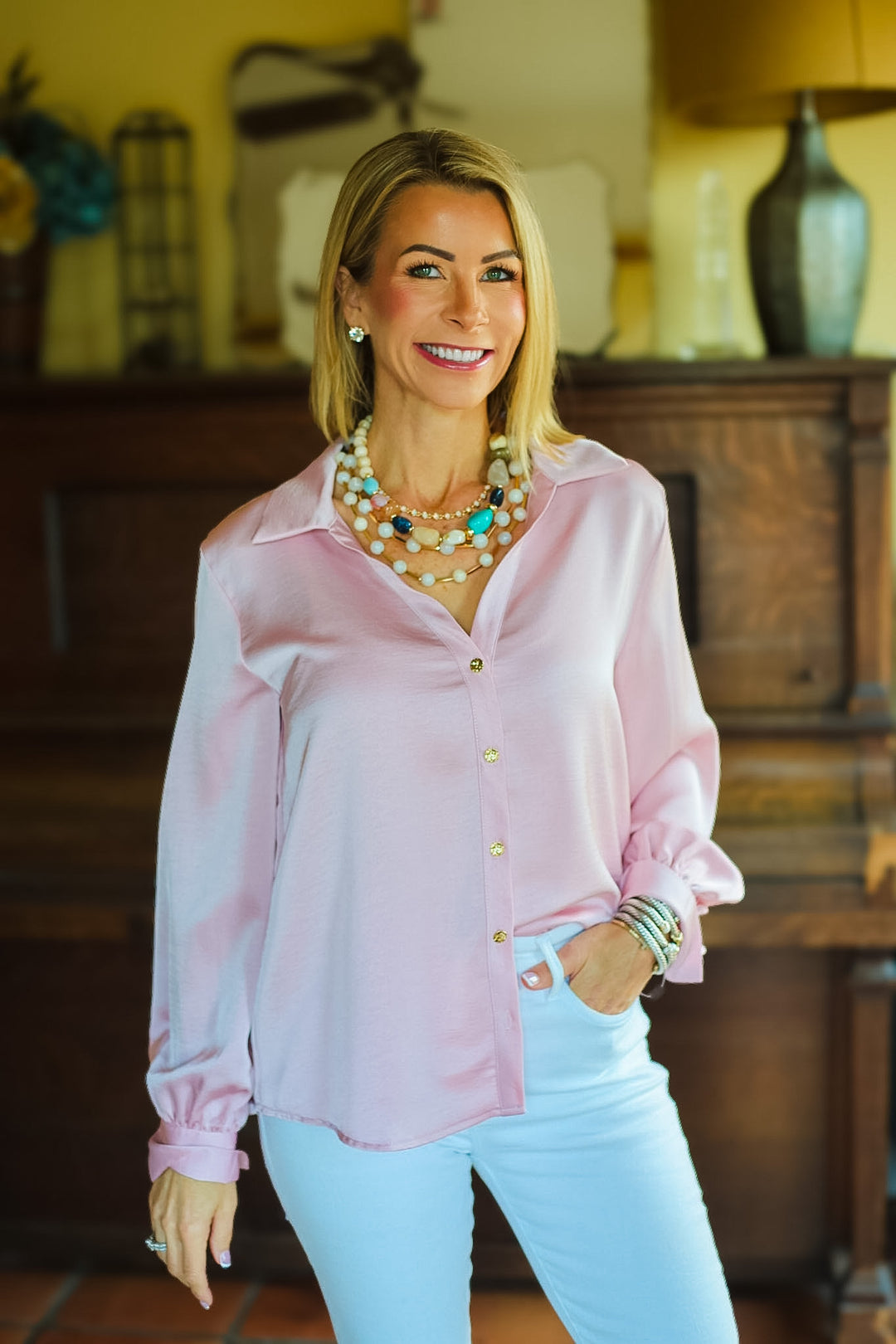 The Solenne Button Blouse