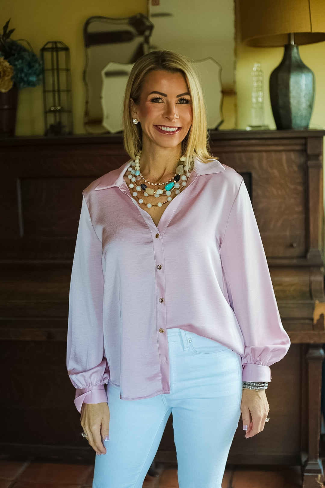 The Solenne Button Blouse