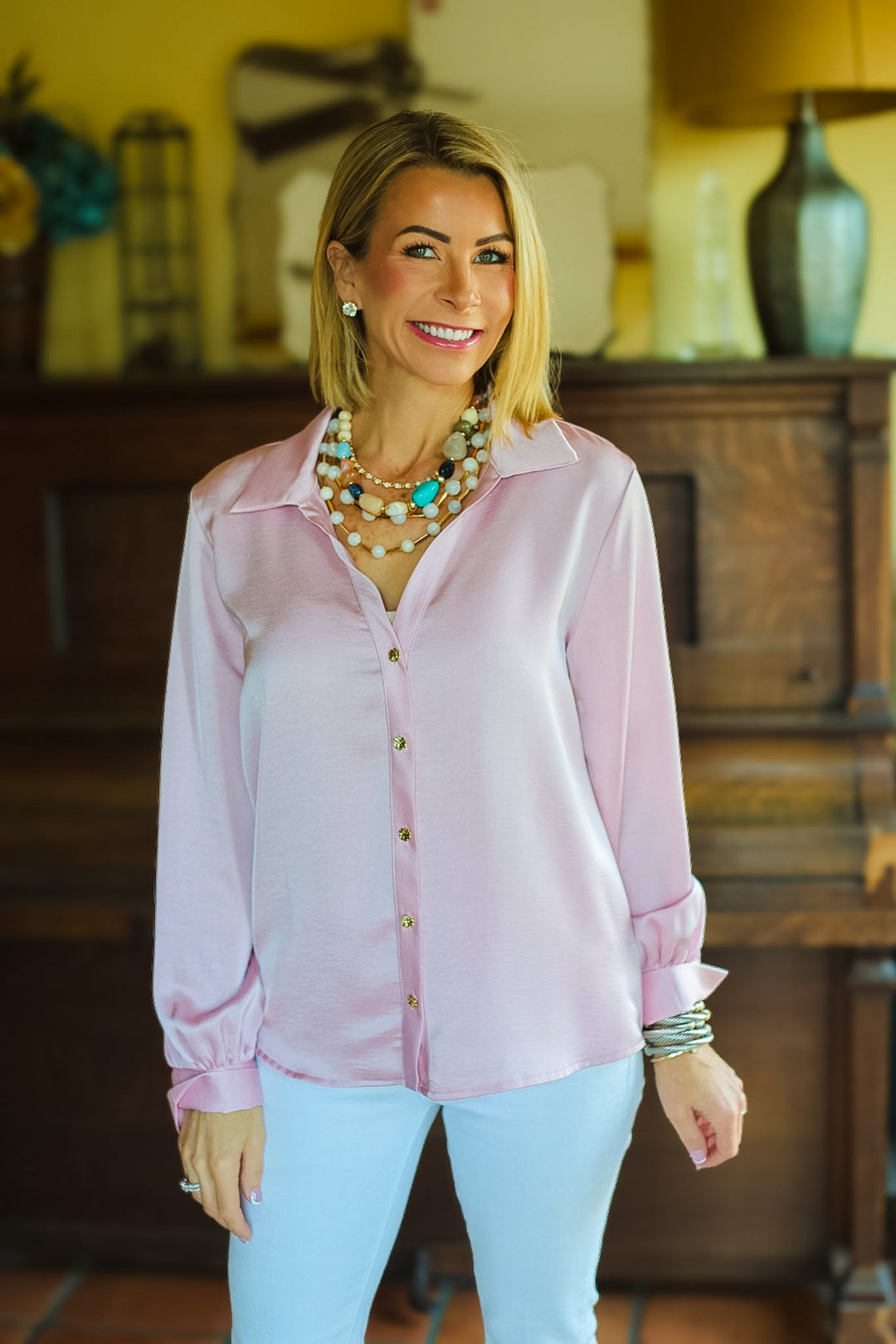 The Solenne Button Blouse
