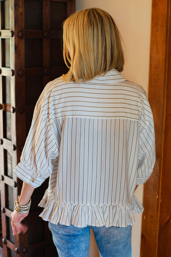 The Ivory Stripe Swing Top