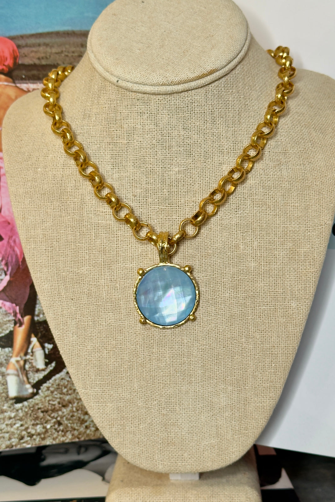 Capri Blue Pendant Necklace