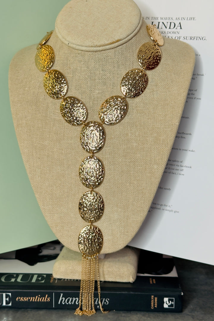 The Sutton Hammered Fringe Necklace – Gold