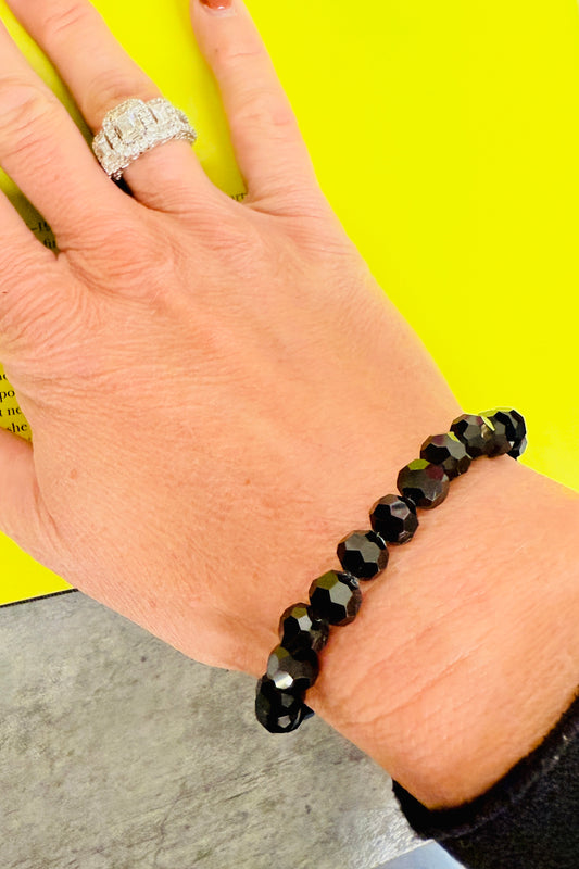 Black Onyx Beaded Bracelet - Small