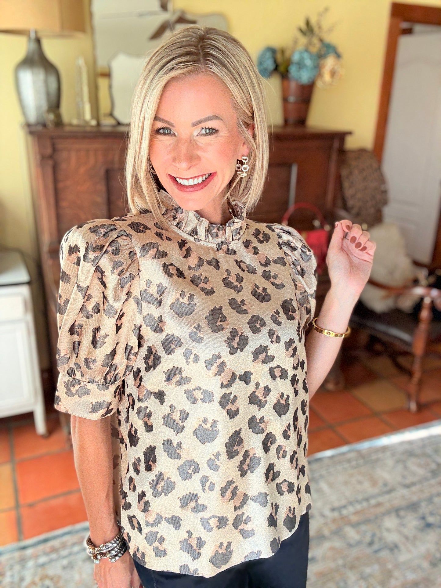 Golden Leopard Top
