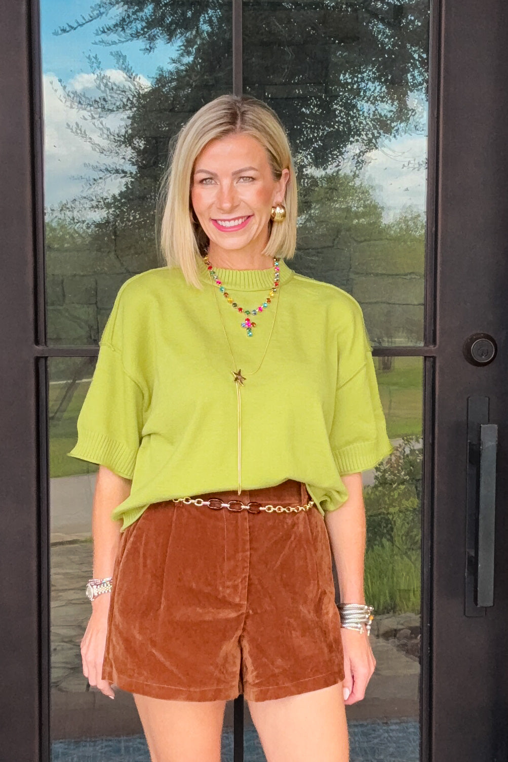 The Sutton Elbow Sleeve Sweater – Green