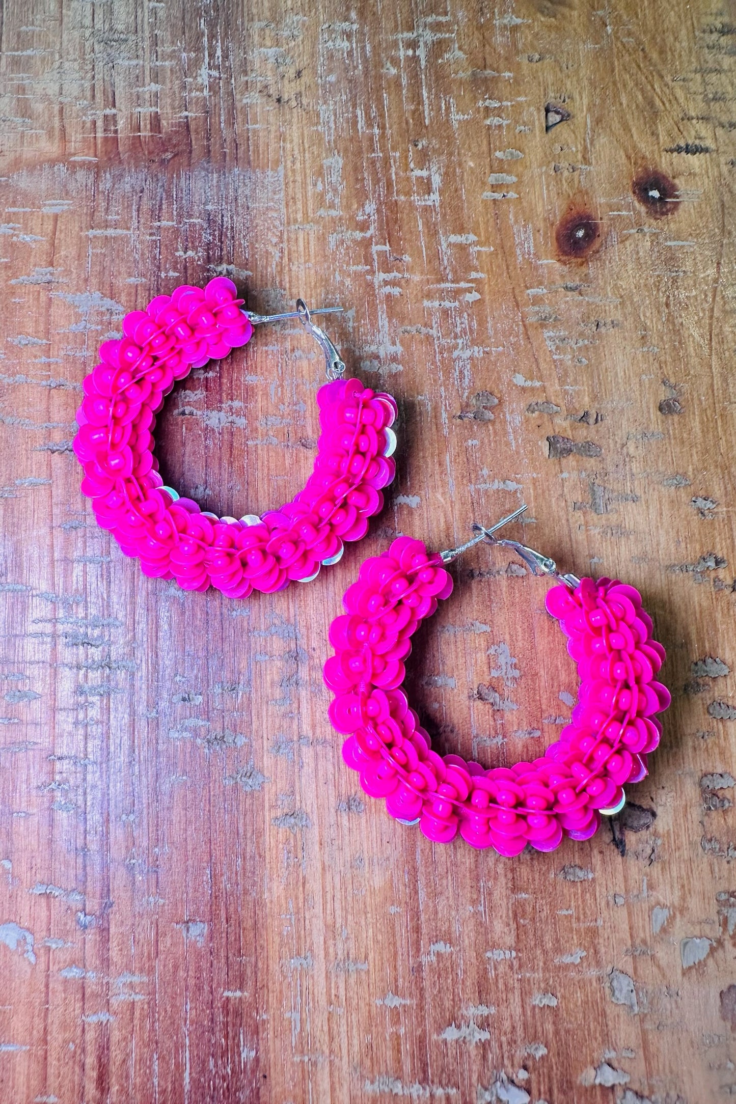 Pink Iridescent Hoops