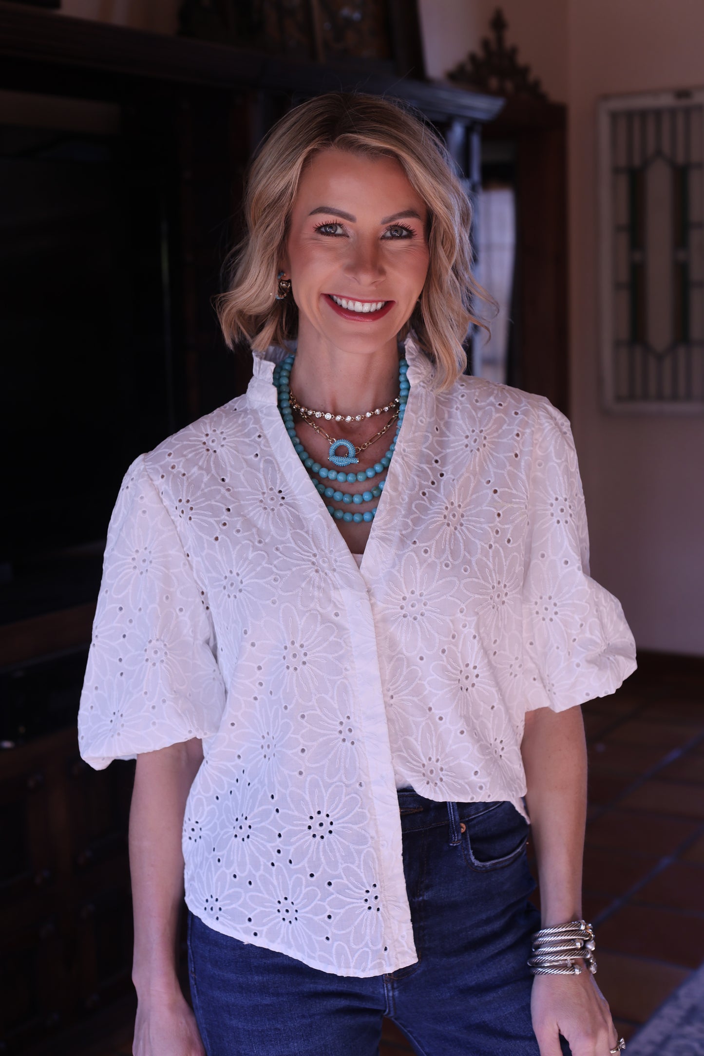 The Sunlit Eyelet Blouse