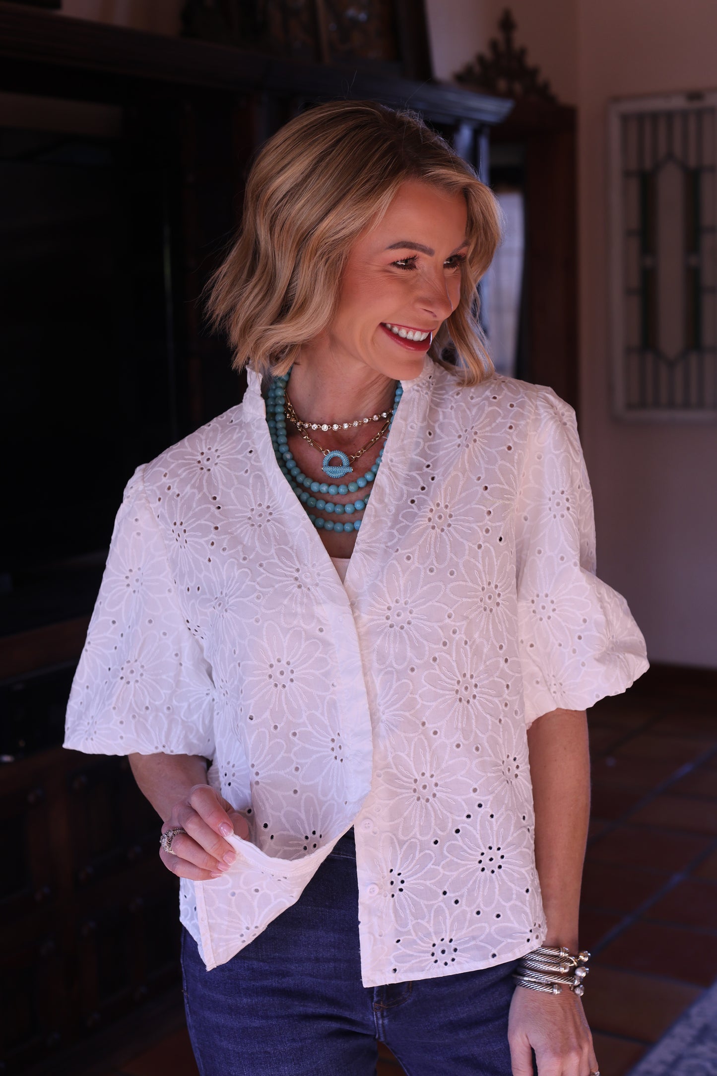 The Sunlit Eyelet Blouse