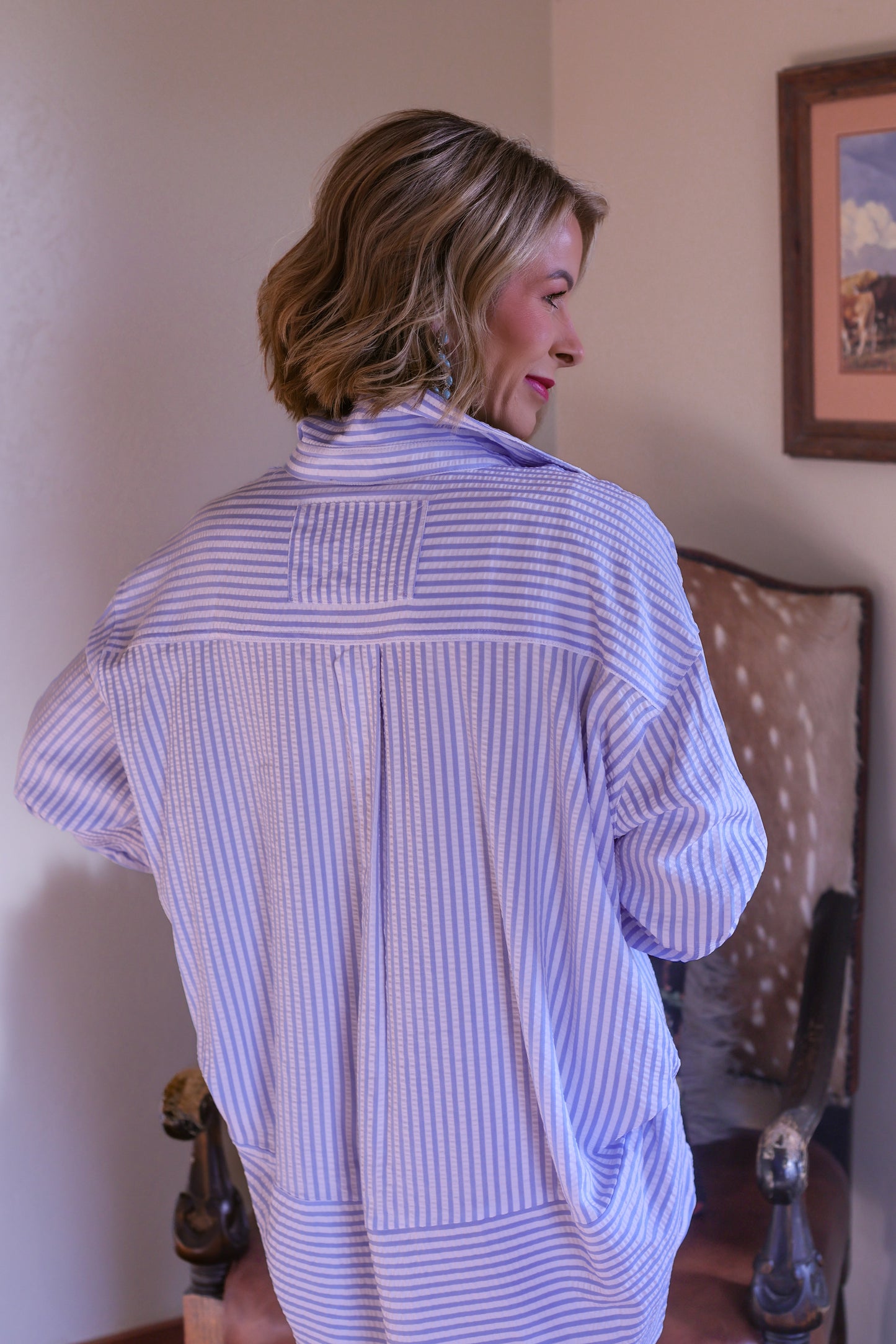 Bluebell Stripe Button-Up