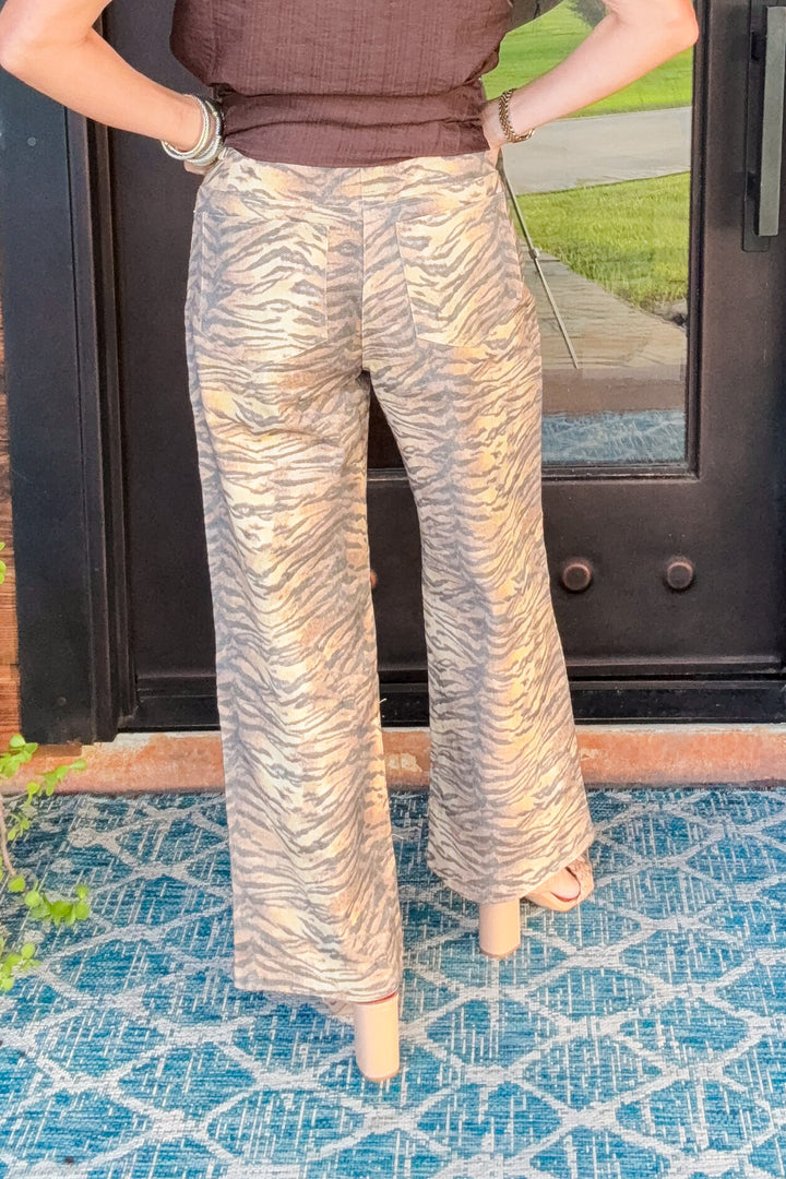 Wild Instinct Animal Print Wide Leg Pants