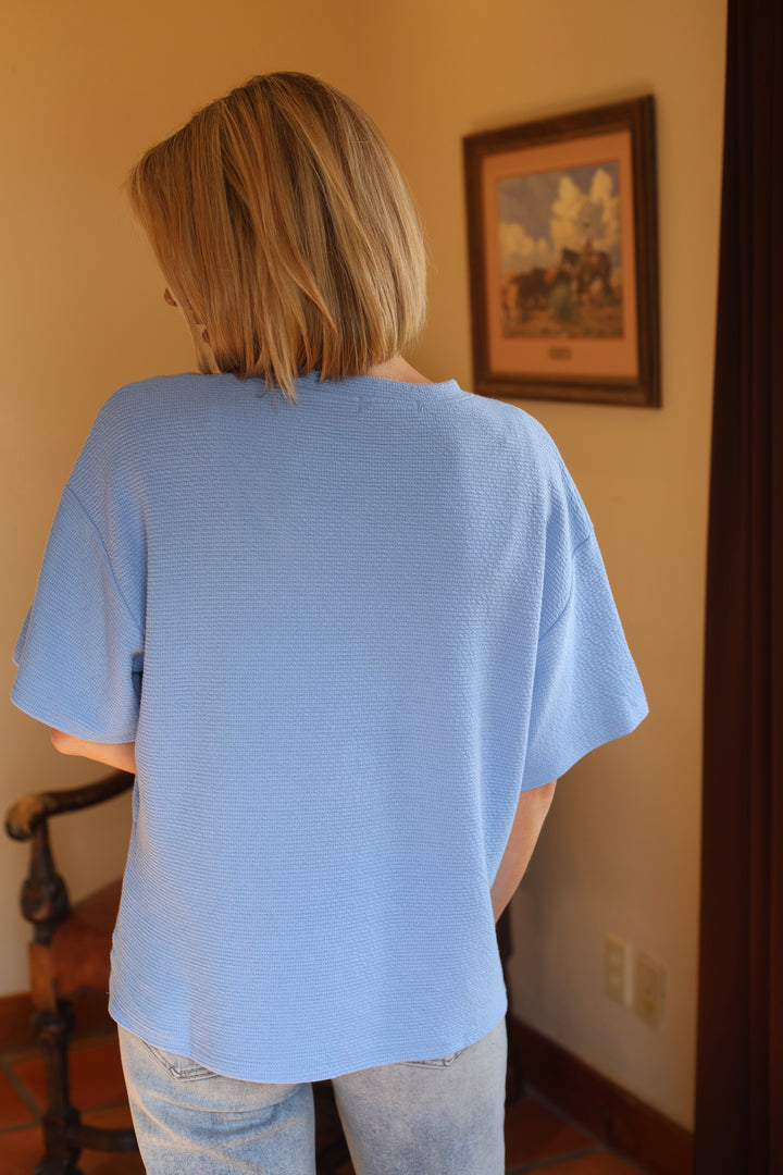The Winslet Textured Tee - Blue