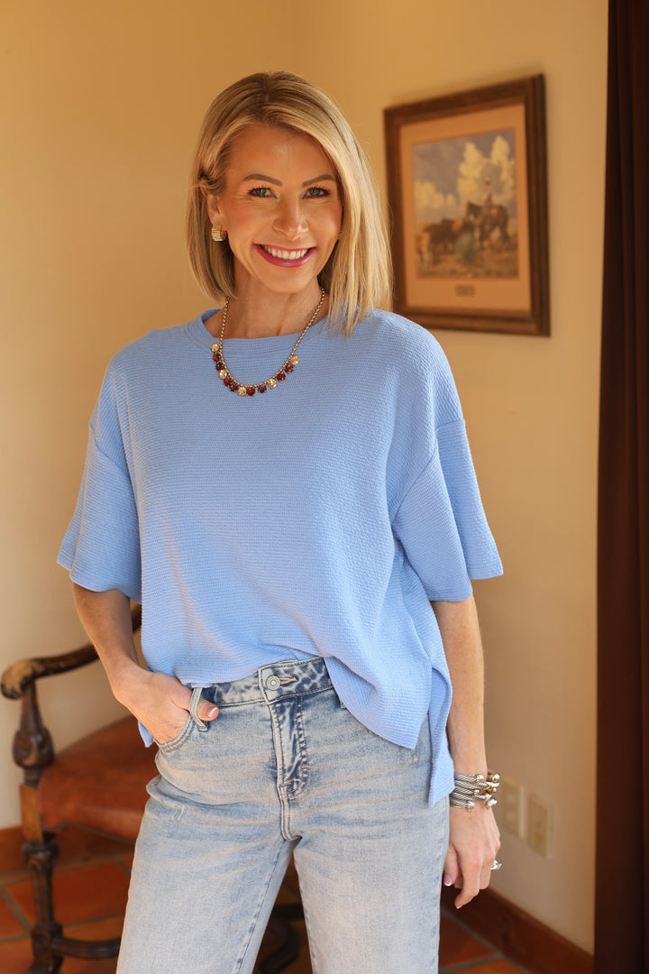 The Winslet Textured Tee - Blue