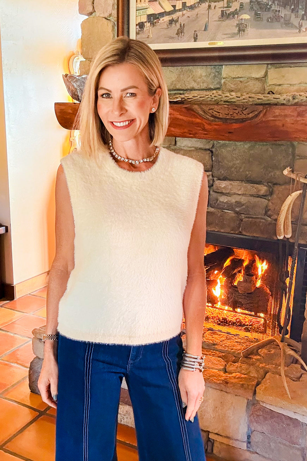 Another Love Halia Sweater Vest – Peachy Cream