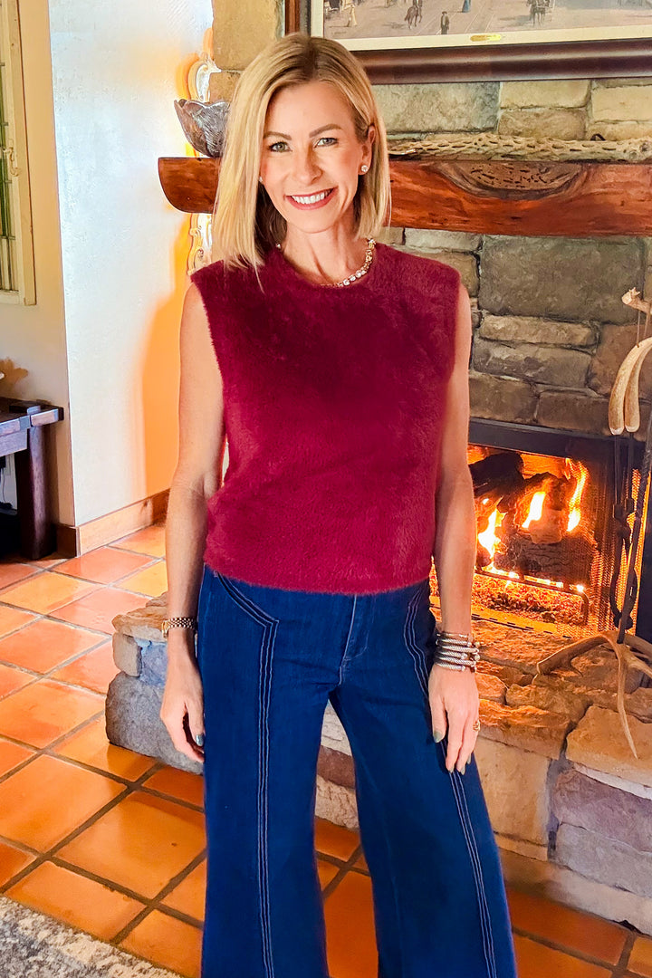 Another Love Halia Sweater Vest – Royal Garnet