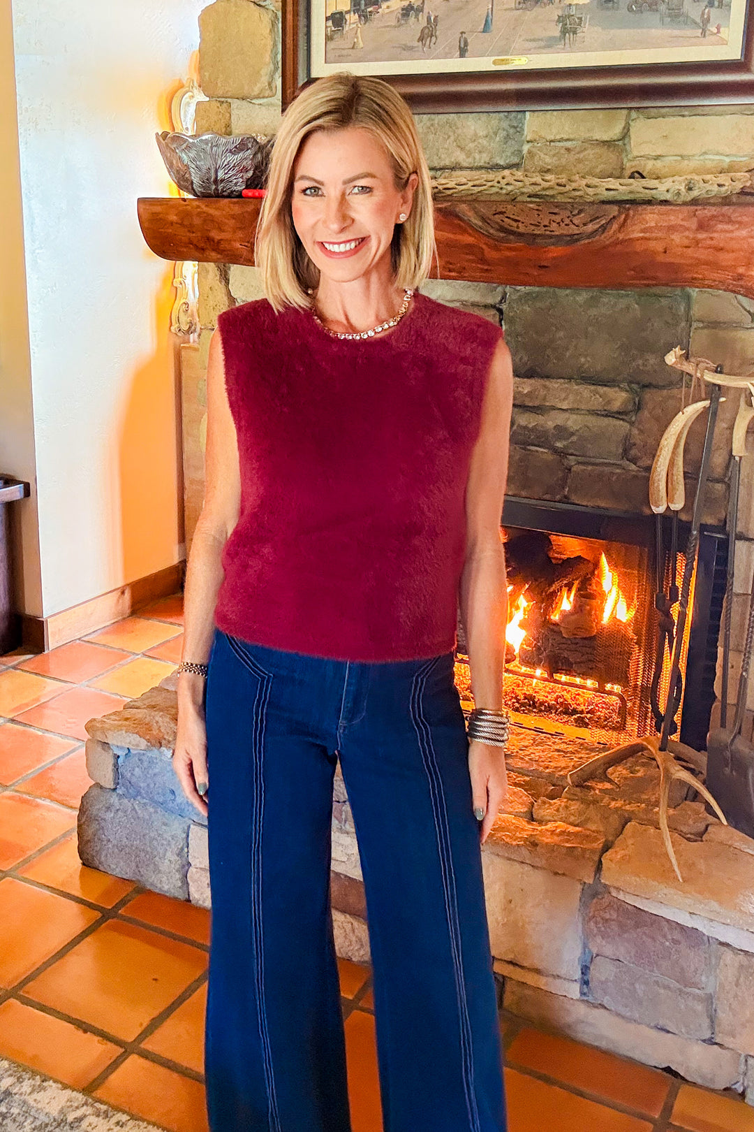 Another Love Halia Sweater Vest – Royal Garnet