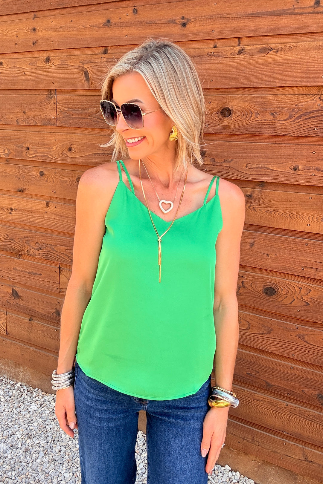 Satin Double Strap Tank