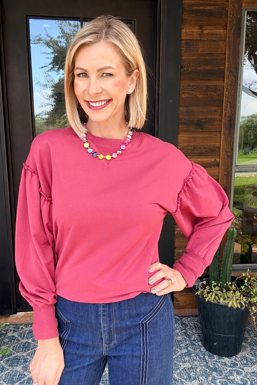 Another Love Jasmira Sweatshirt – Merlot