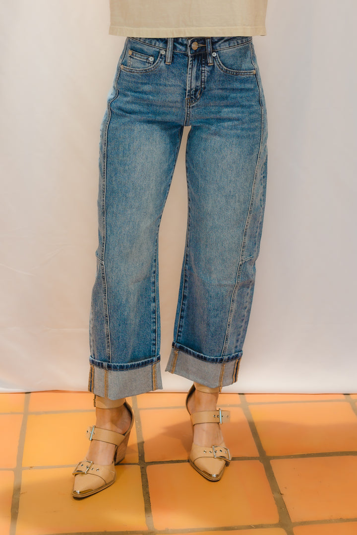 Mica High Rise Barrel Leg Jean