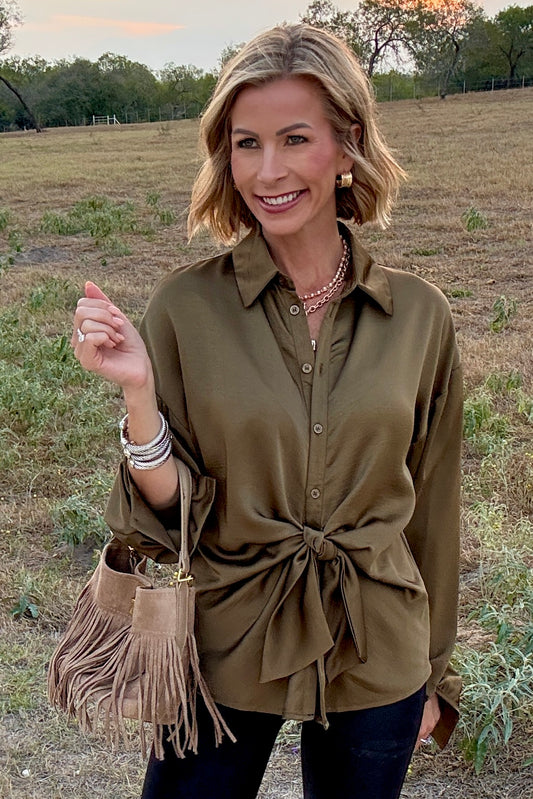 The Beatrice Satin Tie Top