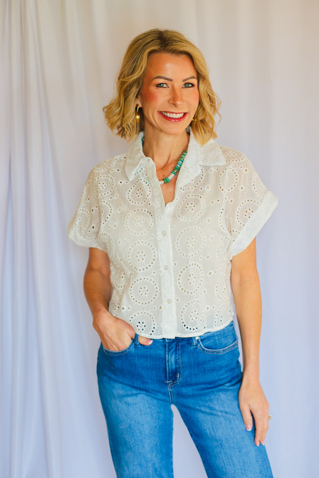 The Linton Eyelet Top