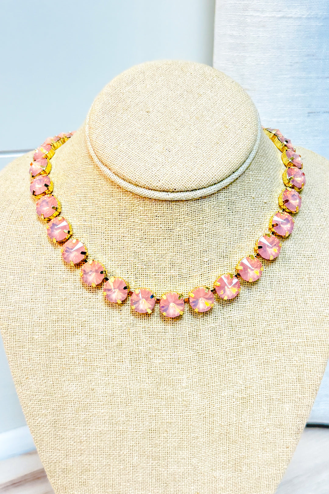 Holiday Sparkle Necklace - Light Pink