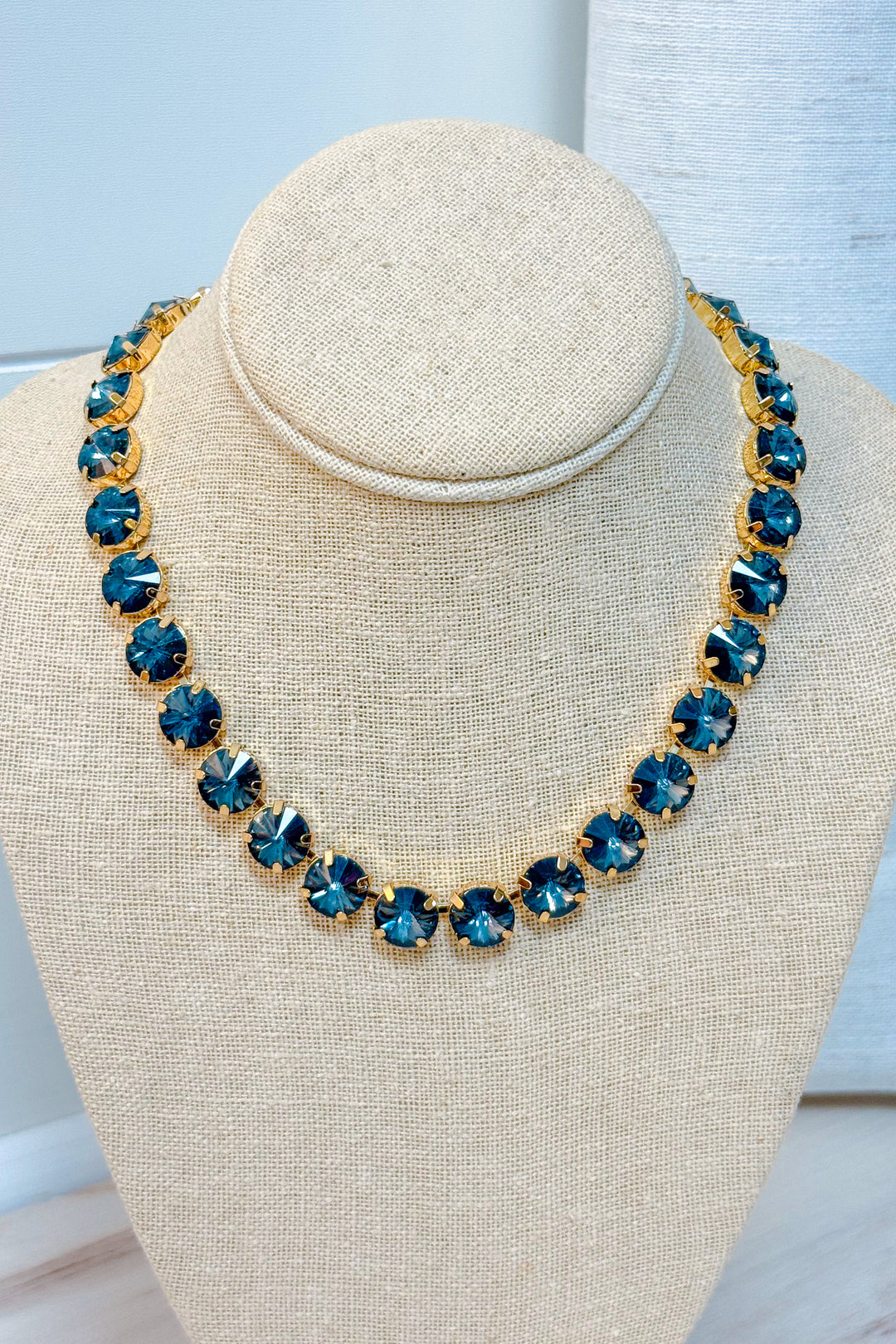 Holiday Sparkle Necklace - Smoky Blue Grey