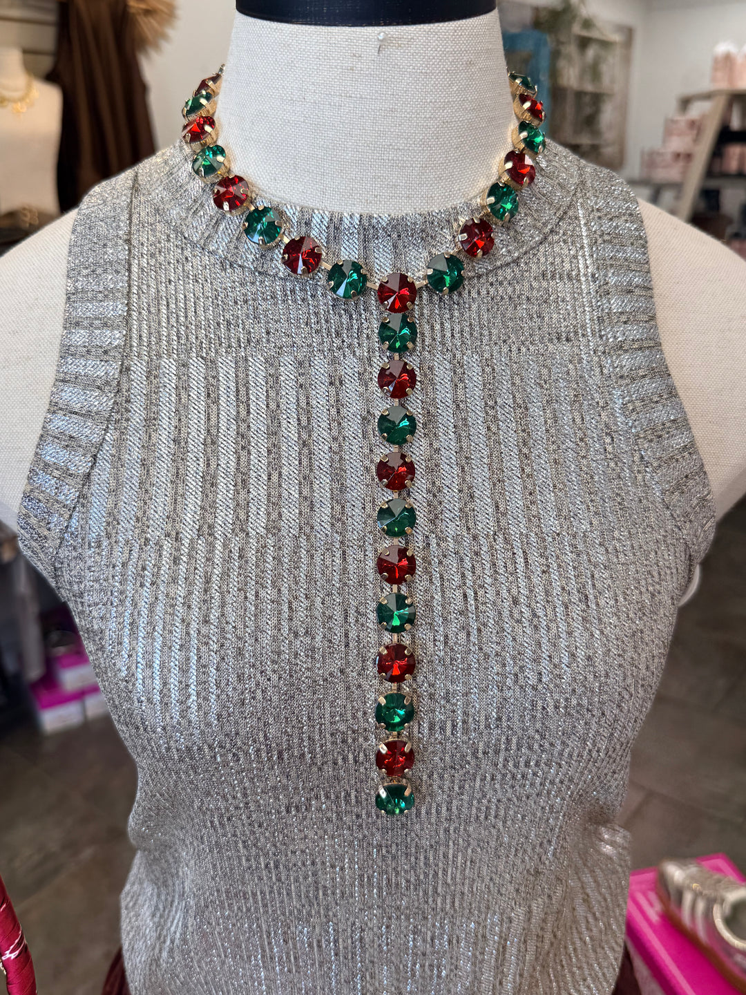 Merry &amp; Bright Crystal Lariat Necklace