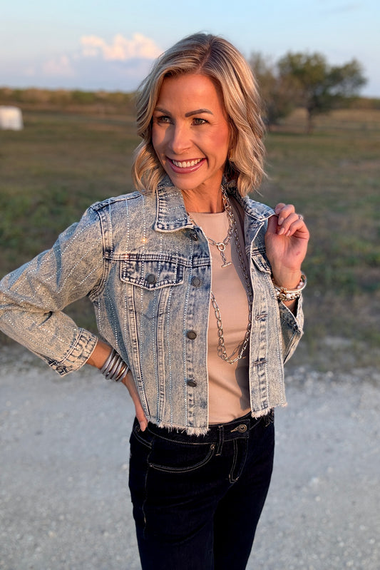 The Stella Rhinestone Denim Jacket