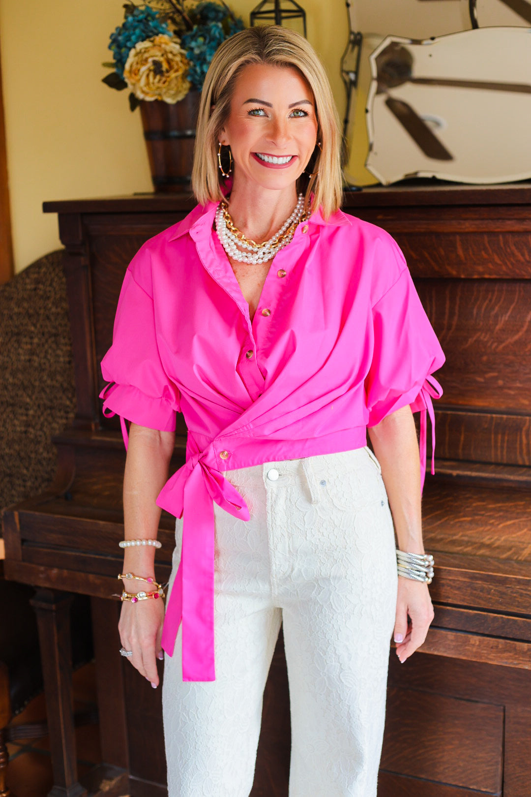 The South Beach Wrap Top – Pink