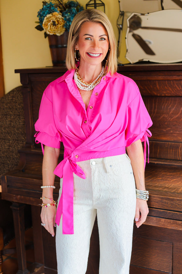 The South Beach Wrap Top – Pink