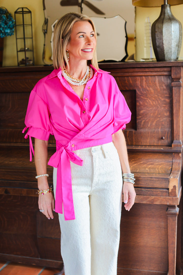 The South Beach Wrap Top – Pink