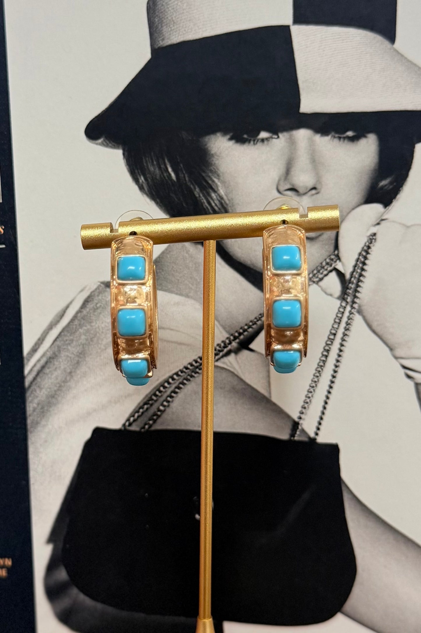 The Tessa Turquoise Hoops