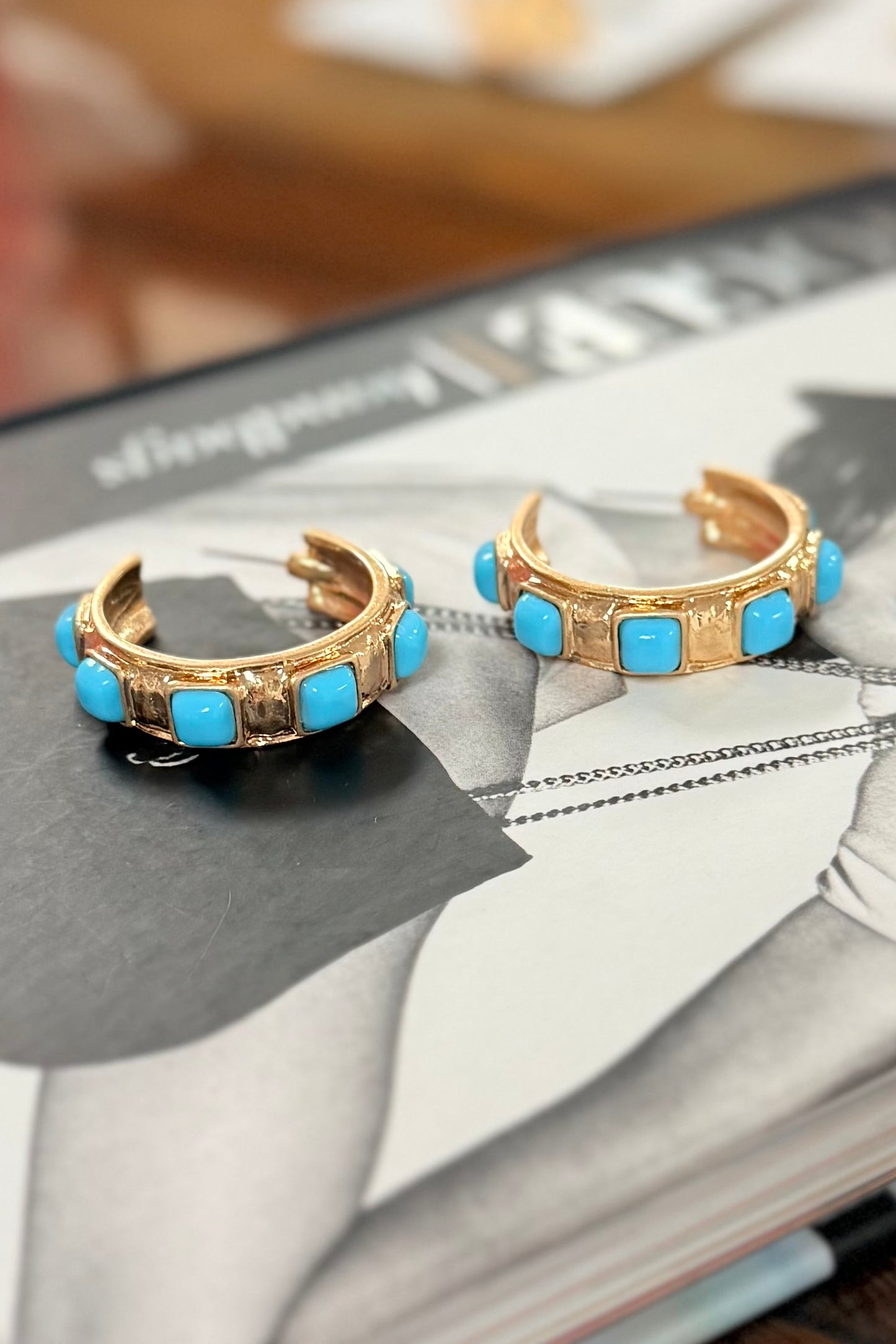 The Tessa Turquoise Hoops